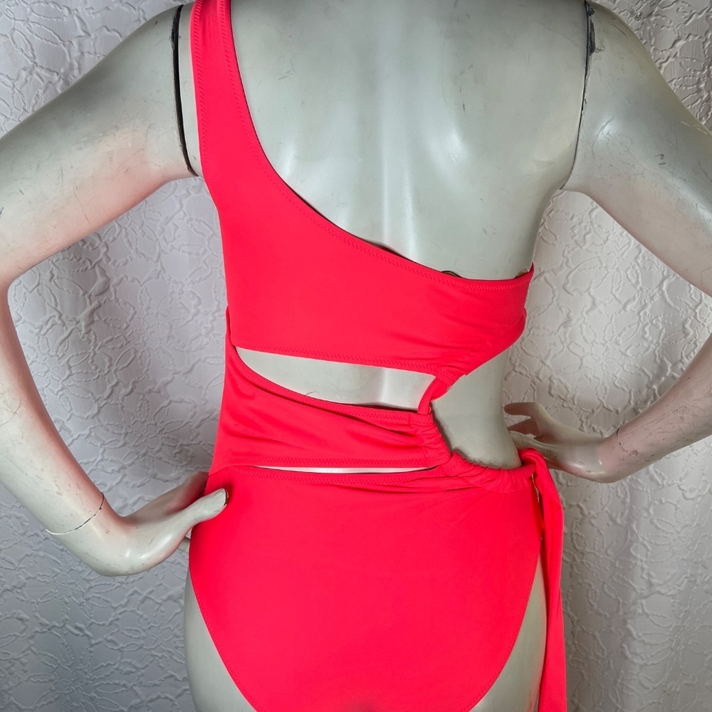 Popvil One Shoulder Cutout Side Drawstring swimsuit - Picture 4 of 6